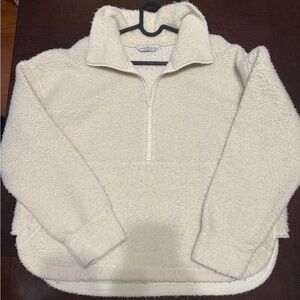 Alpine Cream Fleece Quarter-Zip Sweater
